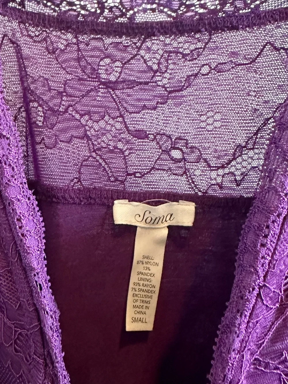 SOMA Lace Lined Chemise Lingerie Nightgown Dress